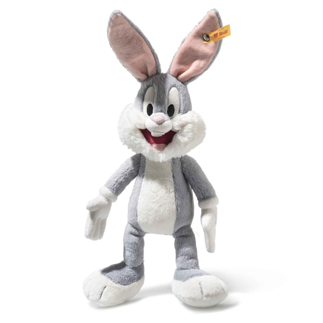 Steiff Peluche Bugs Bunny, Peluche Adorable, para niños y niñas, Friends, Peluche 32 cm, Gris, 024672