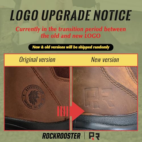 ROCKROOSTER Lumen Men's Slip On Boots, 6" Soft Toe Chelsea Work Boots, Oiled Leather Rubber Boots, Arch Support, Coolmax, ASTM F2892-18 Electrical Hazard AK2244