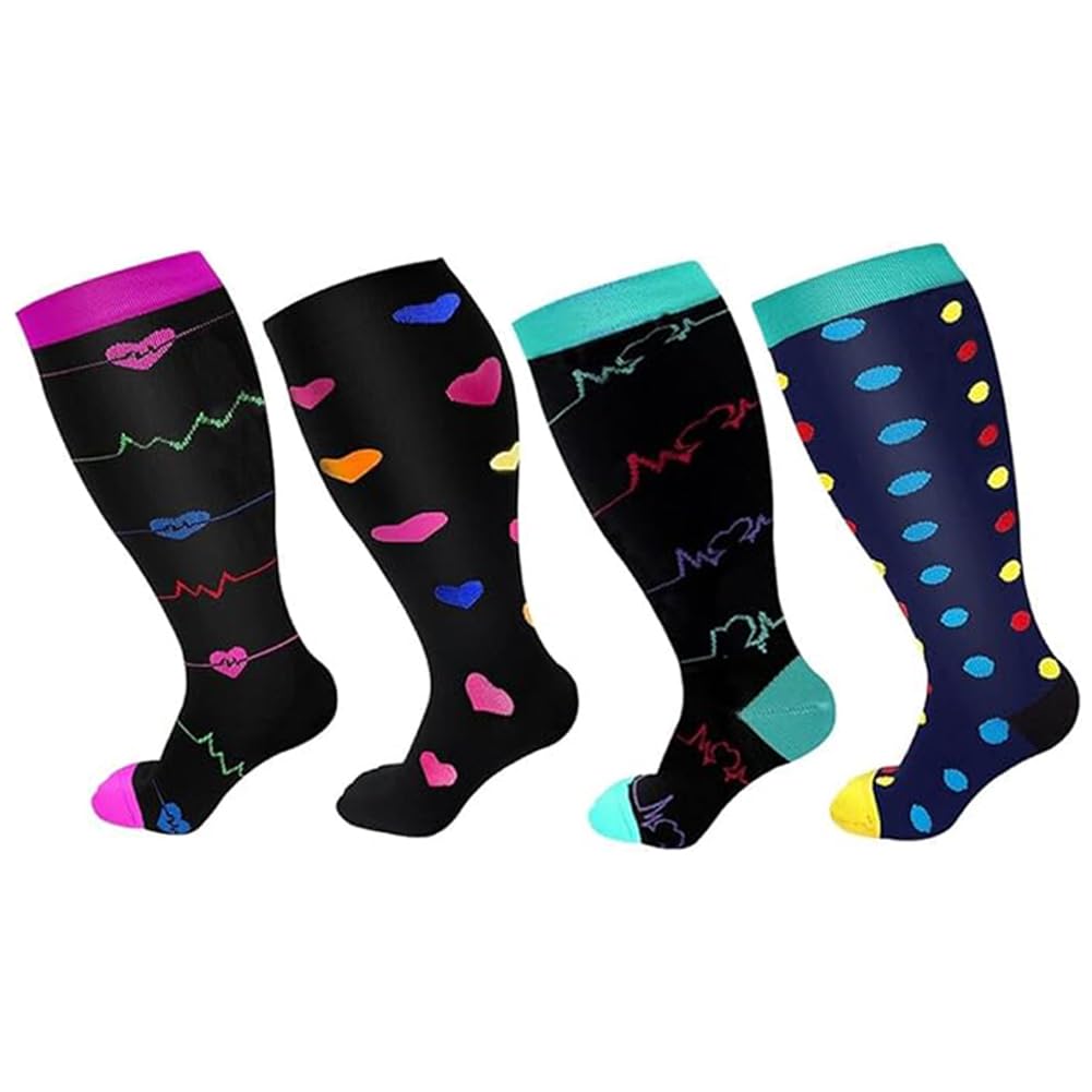 2XL-4XL Calze Compressione,Calze a Compressione da Donna,Calze a Compressione,Calzini sportivi,Calzini di compressione al ginocchio