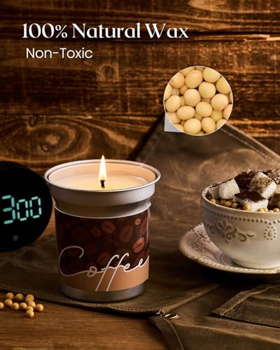 M&SENSE Cappuccino Coffee Soy Wax Scented Candles Gifts for Women Strong 350g 75H Unique Heavy Scented Candle Gift for Men Non Toxic Organic Aromatherapy Candle for Relaxing Stress Relief - Image 4