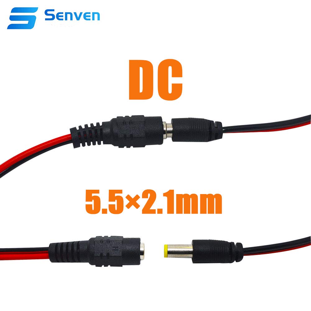 Connettori 12V 5A DC 5.5x2.1mm cavo di alimentazione cc connettore maschio femmina per connettori adattatore di alimentazione per telecamera di sicurezza CCTV  502