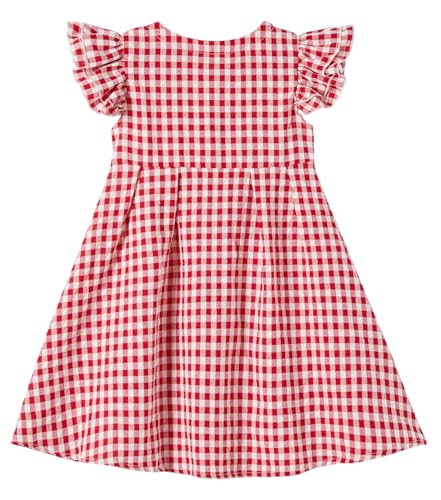 Toddler Baby Girls Cotton Ruffle Backless Sleeveless Swing Kids Plaid Casual Dresses2