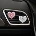 Lagnlnaoy Crystal Heart Car Vent Clips, Decorative Air Freshener Holders,Car Interior Accessories