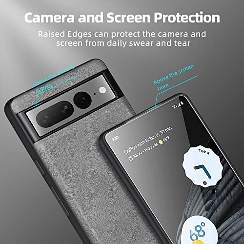 Image of X-level Google Pixel 7 Pro Case 5G Ultra-Thin Slim Premium PU Leather Elegant Soft TPU Bumper Shockproof Protective Cases Phone Cover for Google Pixel 7 Pro 2022(Gray)