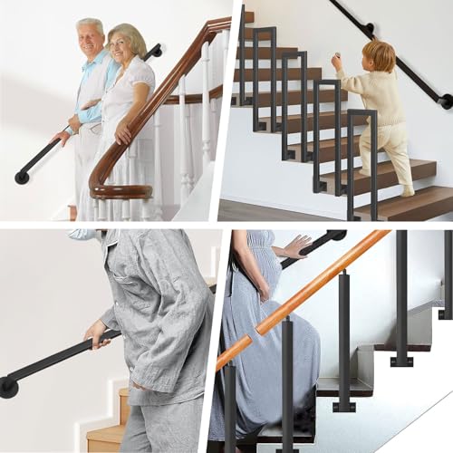 Rambarde d'escalier de 3,35 m avec kit de fixation murale complet - 6