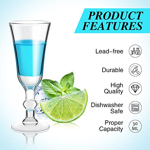 Shot Glasses With Stem 1 Oz Cordial Glasses Mini Wine Glasses Limoncello Port Glasses Clear Heavy Base Fancy Shot Glass Small Goblet Glasses For Vodka, Cocktail, Liquor For Kitchen Dining (12 Pcs) #TOP2