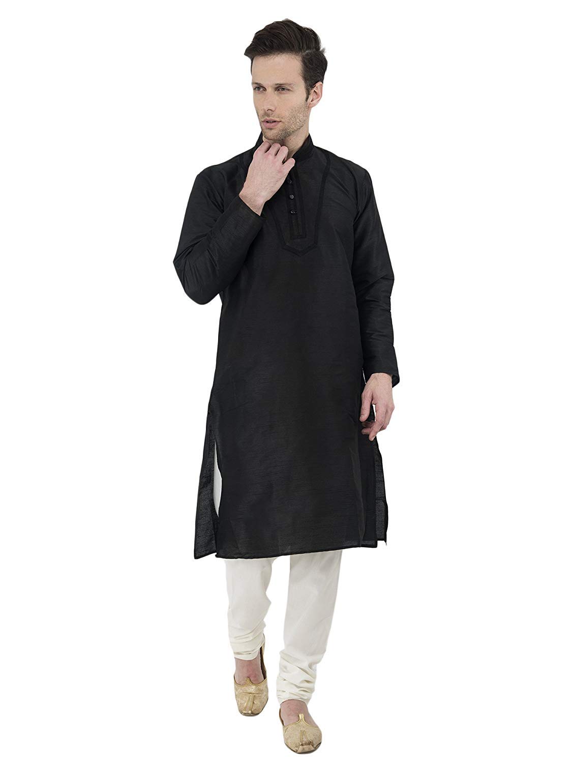 royal kurta Mens Silk Blend Self Design Kurta Pyjama-picture-0