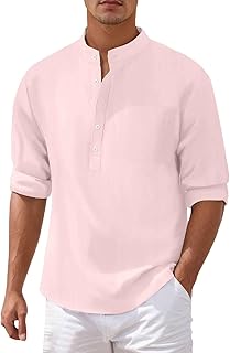 Genérico bajo camisa para hombre, camisas casuales para hombres, corte ajustado, cuello alto, con bolsillo en el pecho, para uso diario, conjunto de camiseta para hombre