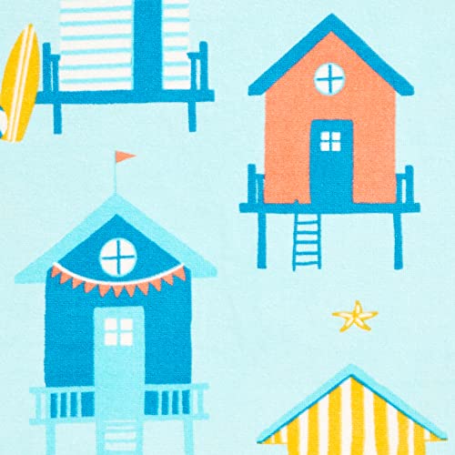 Sun Sprouts 100% Cotton Beach Towel Beach Hut Pattern For Kids & Toddler. Bath, Pool, Camping, Travel Towel For Boys & Girls. 30” X 60” Quick-Dry & Super Absorbent Beach Blanket #TOP7