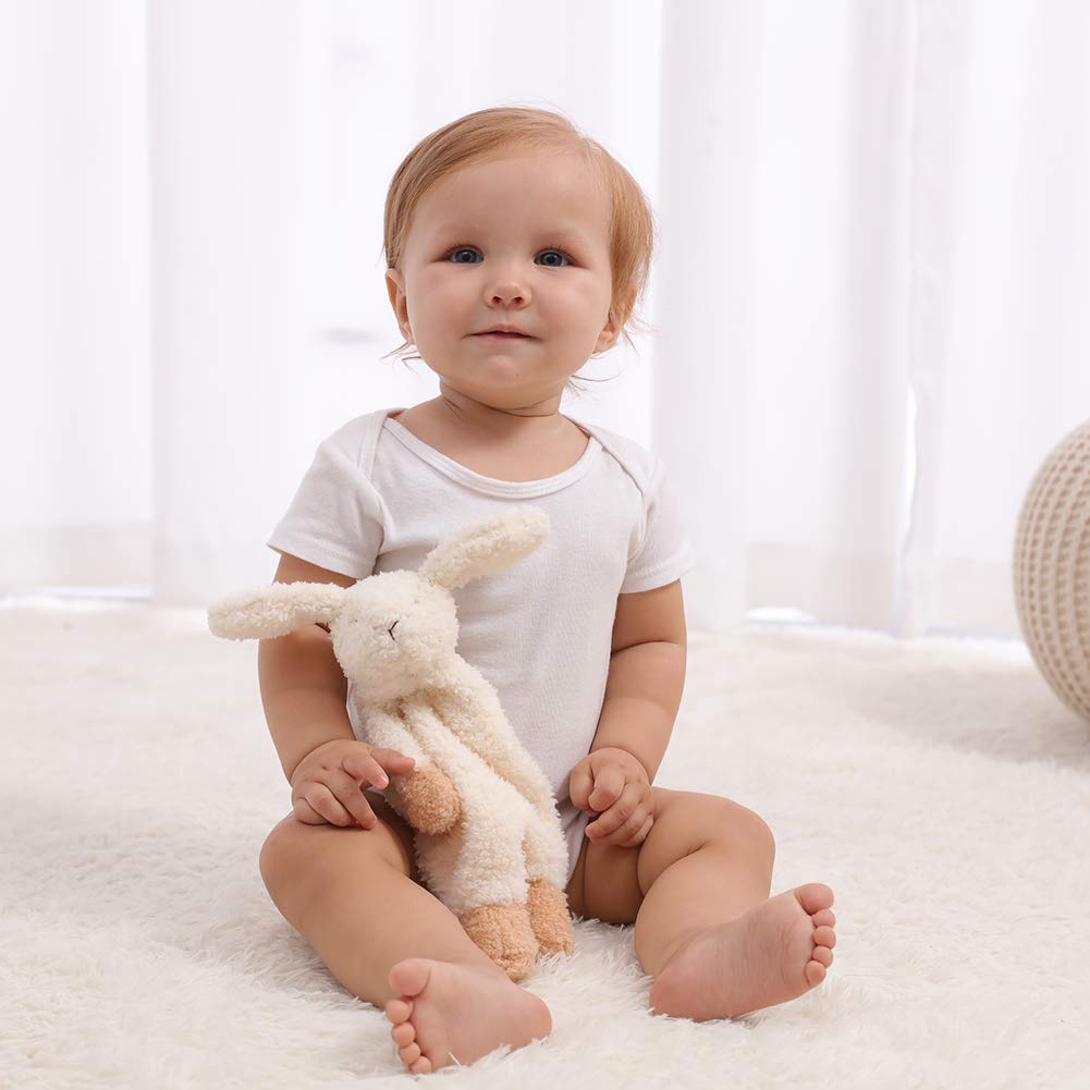 Apricot Lamb Manta de Seguridad de Albaricoque y Cordero con Peluche, diseño de Animales de Peluche,Turbante de Conejo Humanoide
