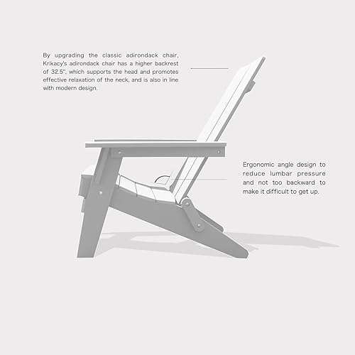 Miniatura 4 de Silla Adirondack plegable  Silla de plástico resistente de gran tamaño para exteriores con soporte para tazas, silla Adirondack de resina para todo