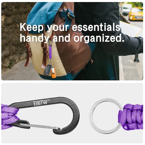 Eotw Carabiner Keychain, Small Carabiner Clip With Paracord Keychain Mini Aluminum D Ring Key Organizer #TOP3