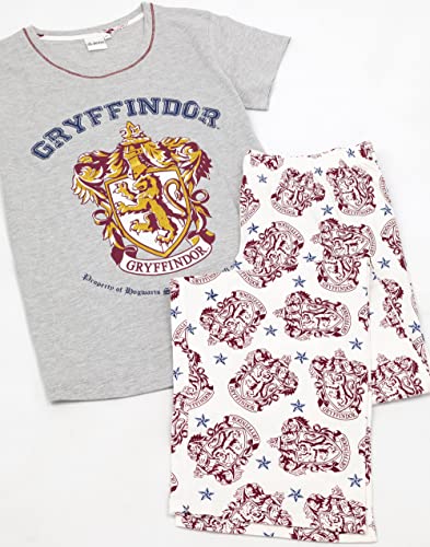 Harry Potter Womens Pajama Set | Ladies Gryffindor House Crest Graphic PJs | Short Sleeve Long Leg Pajama Merchandise Gift4