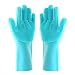 Magic Silicone Gloves with Wash Scrubber, Chialstar Reusable Brush Silicone Dish Scrubber Heat Resistant Gloves Kitchen Tool for Cleaning, Dish Washing, Household, Washing the Car,Pet Hair Care(1Pair)