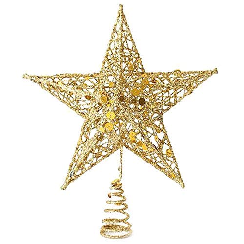 Christmas Tree Topper, 20 * 25 CM Gold Tree Star Xmas Tree Topper for Chirstmas Tree Decoration