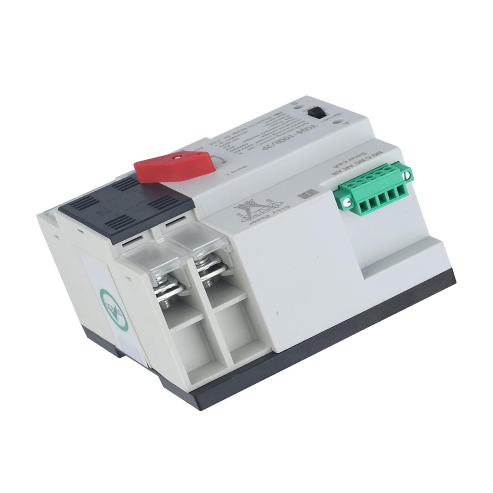 Commutateur de transfert automatique à double puis Din Rail ATS YCQ4-100R/2P double puissance commutateur de transfert automatique commutateurs électriques alimentation ininterrompue 63A/100A ( Size :