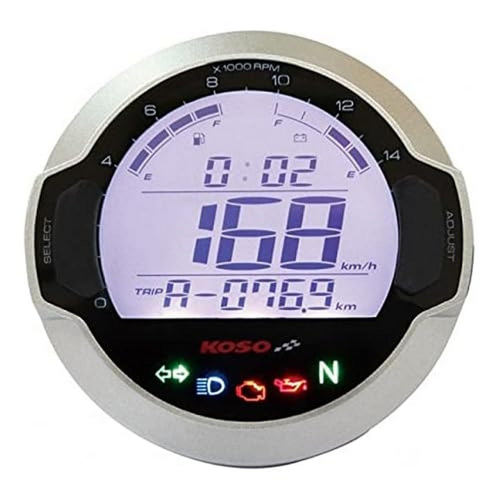 Motodak Contatore Di Velocita Digital Lcd Multifunzione Koso D64 Gp Stile - Montaggio Universale (Rotondo) - 4