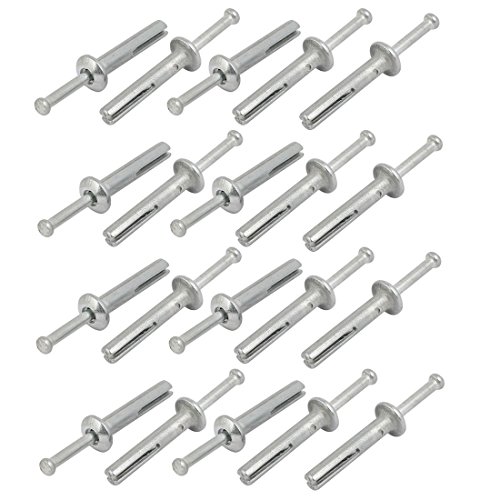 Aexit 1/4'' Dia Fastener 1-1/2'' Depth Zinc Alloy Hammer Drive Anchor Expansion Bolt 20pcs Model:50as404qo341