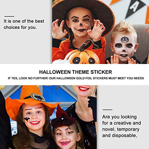 6Pcs Tatuagens Temporárias de Halloween Etiqueta de Tatuagem de Rosto de Abó Adesivos Noctilucentes