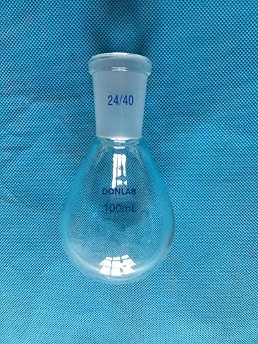 DONLAB FLK-05-100 ASTM STD Glass 100ml 24/40 Joint Recovery Flask Heavy Wall Single Neck Round Bottom Evaporating Flask