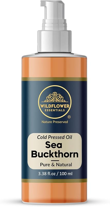 Óleo de espinheiro-marítimo WILDFLOWER ESSENTIALS (Hippophae rhamnoides), prensado a frio, 100 mL, com bomba dosadora