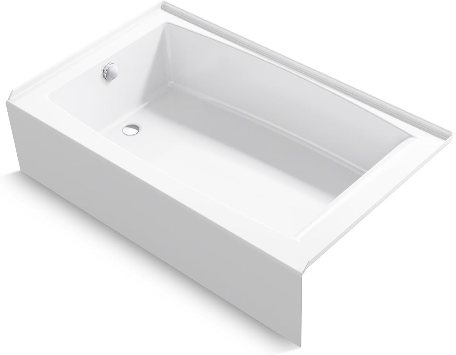 Entity 60-Inch White Acrylic Alcove Bath with Left Drain