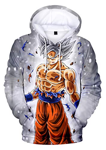 HUASON Niño Goku Sudadera con Capucha Dragon Ball Hoodie de Anime Impresión 3D Ropa Deportiva de Hip Hop(S)