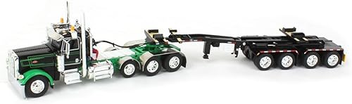 Miniatura 5 de DCP 1/64 Black/Green Peterbilt 389 w/ERMC Hydra-Steer Trailer & Bridge Beam Load 60-1673