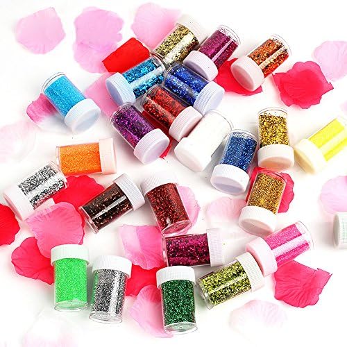 Glitzerstreuer für Kinder von Xshelley, zum Basteln, Karten herstellen, Dekorieren, 12 sortierte Farben