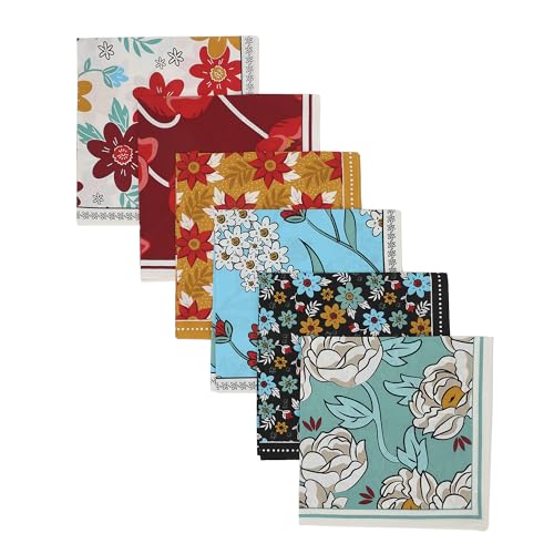 Bioworld Floral Pattern 22 x 22 6-Pack Bandana Set