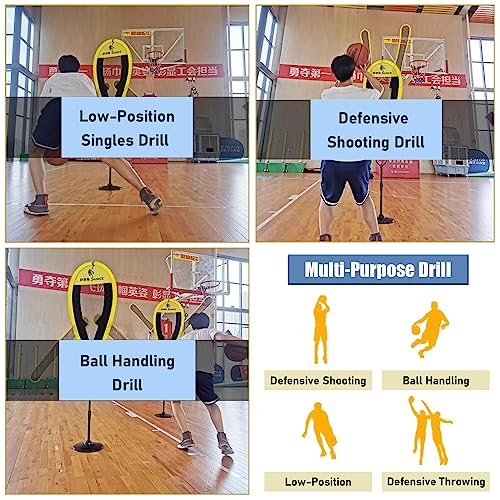 Manichino da basket Defender, attrezzatura portatile per allenamento di dribbling, mani mobili e altezza regolabile per pratica di tiro