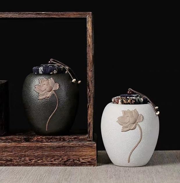 Urna Pamiątkowa Urny Pamiątkowe Dla Zwierząt Domowych Na Prochy Psów, Ceramiczne Popiół, Pamiątkowa Urna Do Dzielenia Się Prochami Domowych Dekoracyjne(White)