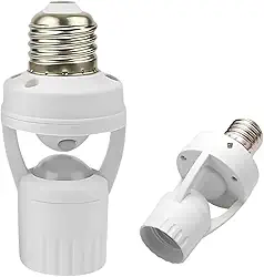 Fotocélula Soquete Sensor de Movimento para Lâmpada Soquete E27 Controle Automático de Iluminação Economia de Energia Ideal para Áreas Externas Garagem Corredores (1PCS)