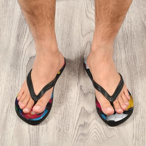 Mens Flip Flops Colorful SoccerSandal Flip Flops for Women Summer Beach Slipper 214B31234