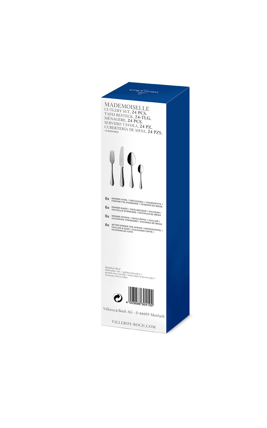 Villeroy & Boch Mademoiselle Couverts de table pour 6 personnes, 24 pièces, Acier inoxydable