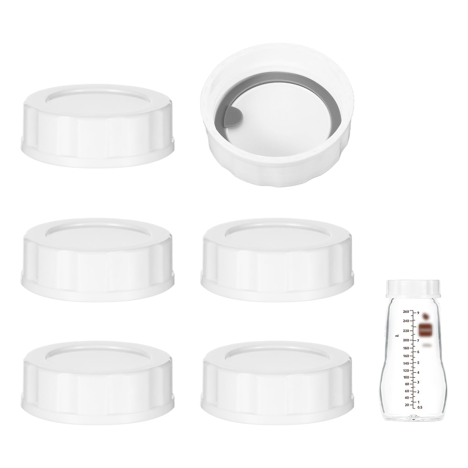 6 Stück Weiß Flasche Deckel Reiseverschlüsse Kompatibel mit MAM Flaschen, Baby Flasche Deckel Auslaufsicher, Muttermilch Aufbewahrung, Fläschchen Baby Zubehör Weiß, Wiederverwendbar