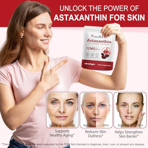 Astaxanthin 12mg Premium Astaxanthin Antioxidant Supplements Triple Strength Skin Vitamins for Women with Antioxidant Activity Supports Eye… – Ansicht 3