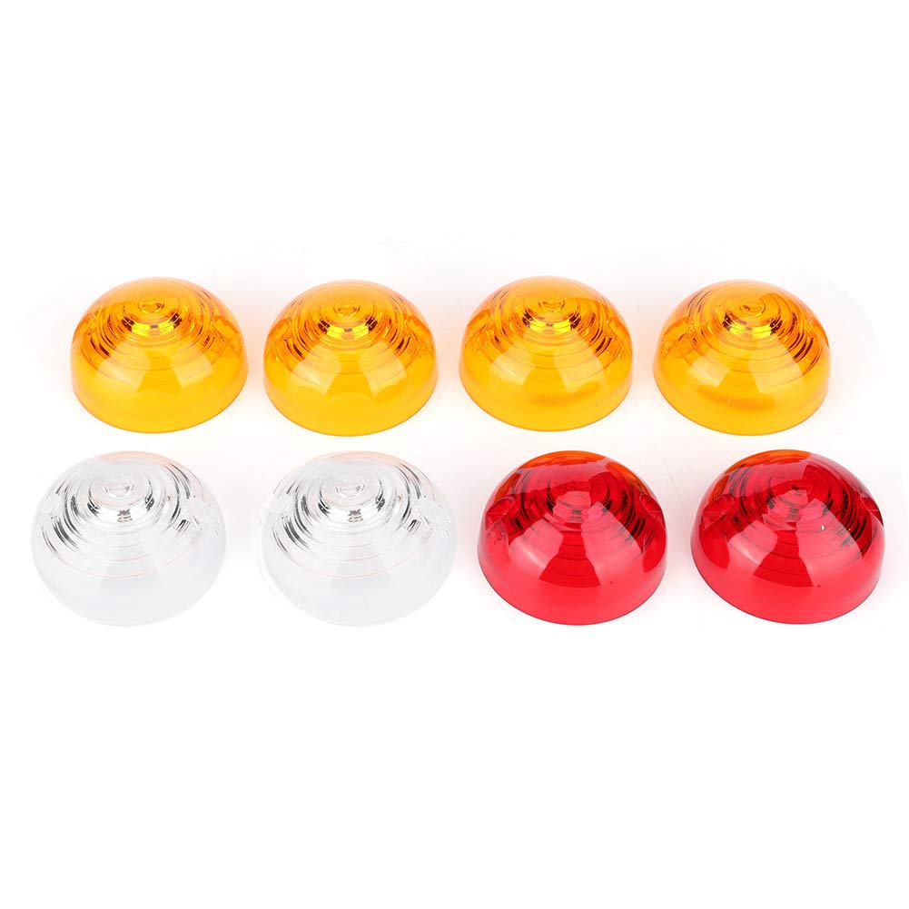 Yctze Lente indicatore luminoso, 8 pezzi Indicatore fanale posteriore laterale Kit lenti per lampada laterale Assemblaggi di ricambio adatti per