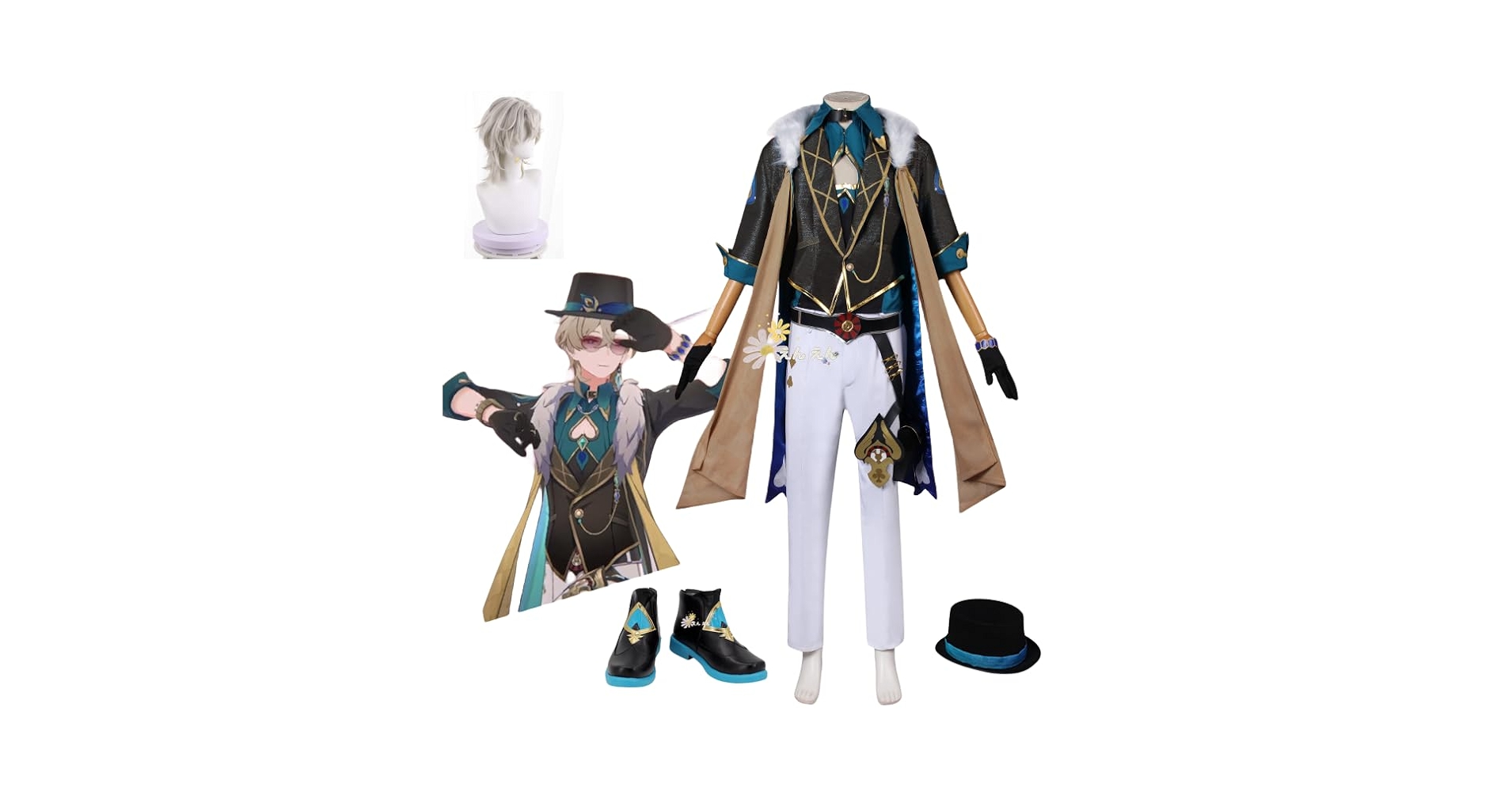 崩壊スターレイル　アベンチュリン　衣装＋靴 崩壊：スターレイル / Honkai: Star Rail アベンチュリン コスプレ靴