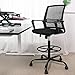 Drafting Chair Tall Office Chair for Standing Desk Drafting Mesh Table Chair with Foot Ring (Dark Black)