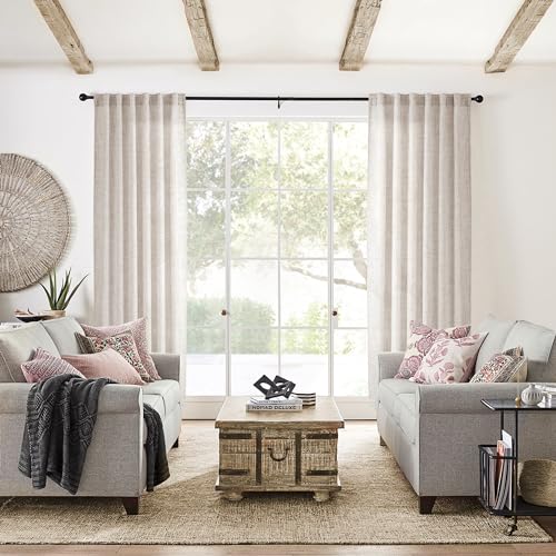 72 Inch Long Linen Curtains for Living Room 2 Panels Set Back Tab Pocket Light Filtering Neutral Modern Farmhouse Boho Semi Privacy Window Curtain Drapes for Bedroom Dining Room 50x72 in Length by MEETBILY - Image 6