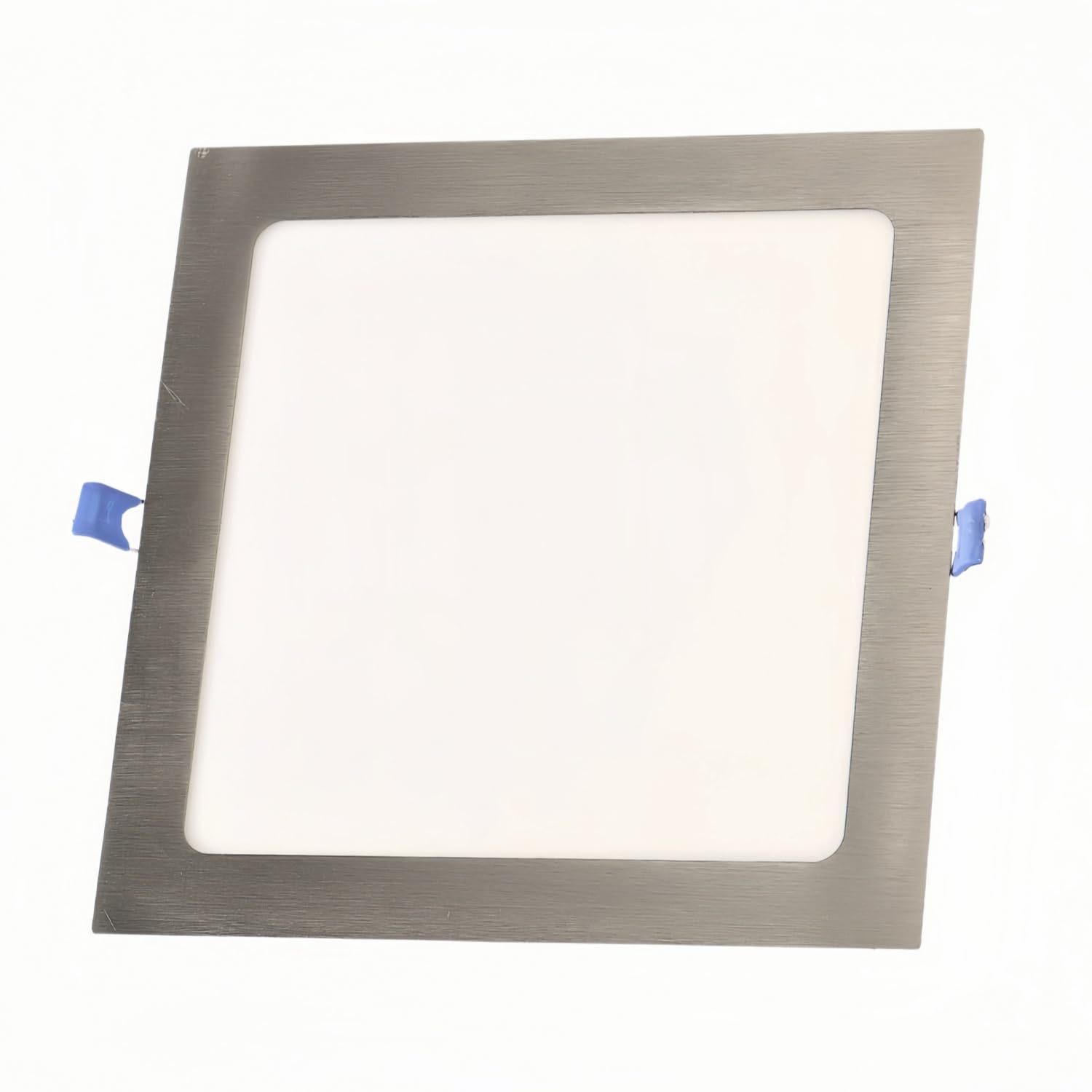 ONSSI Placa LED de Techo 20W 2000lm,Cuadrada 220x220mm Blanco Frío (CCT Regulable en Blanco-Neutro-Cálido) Panel LED Níquel Super slim Empotrado Downlight Led (Marco Plata)