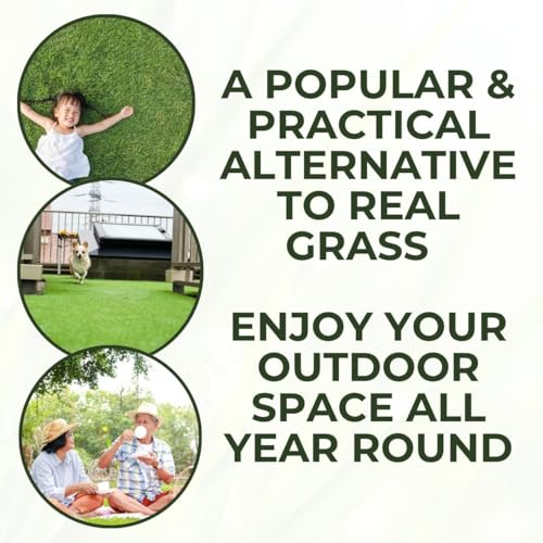 40mm Artificial Grass Realistic and Natural Looking Fake Lawn Astro Turf 1m, 1.5m, 2m, 3m, 4m & 5m Widths | 1m x 2m - Image 2