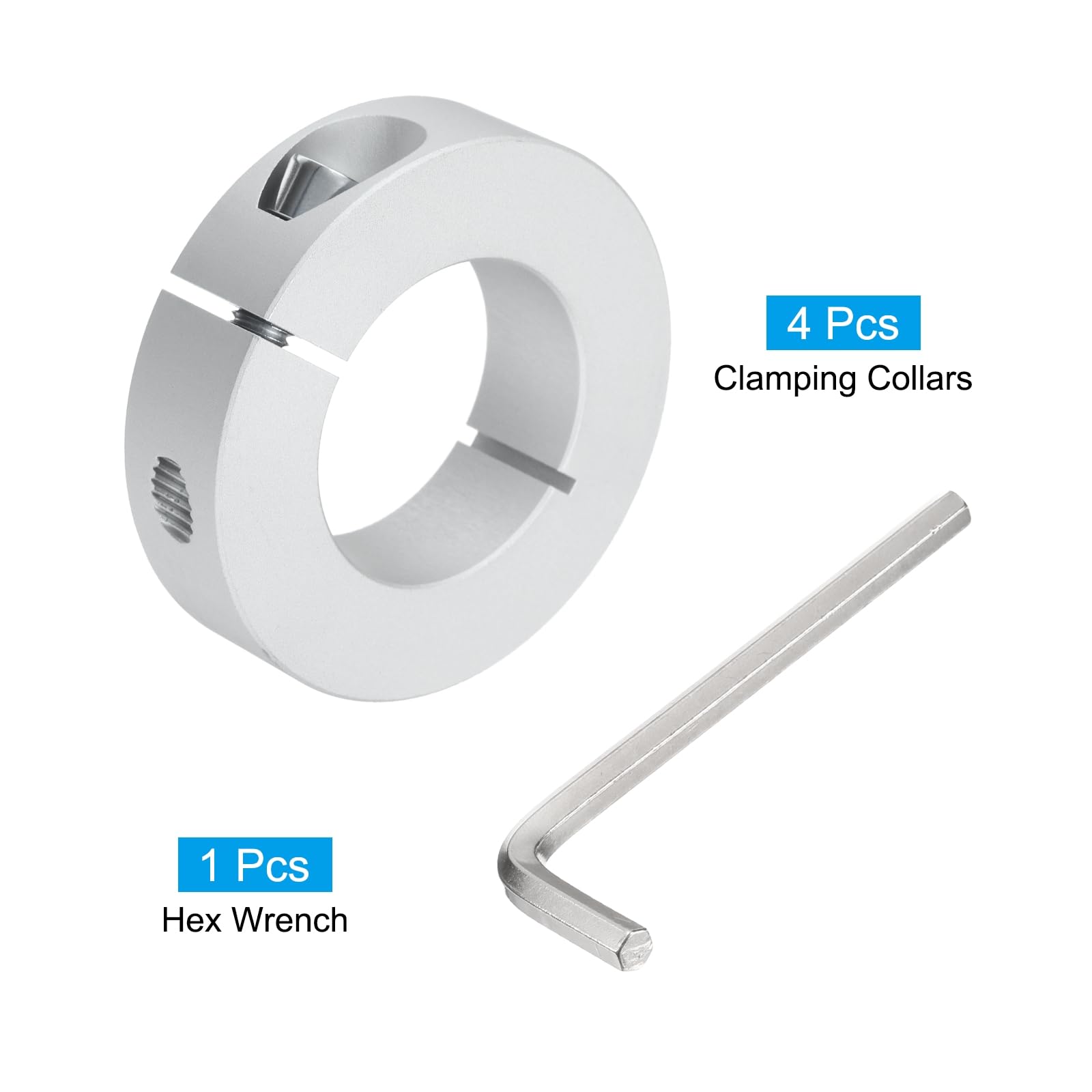 QUARKZMAN Set di Collari a Divisore Singolo per Albero 40mm, Un Pezzo Clamping Collars 70mm OD, 18mm Spessore, Collare Bloccaggio Lega Alluminio con Viti Fissaggio M8 e Una Chiave