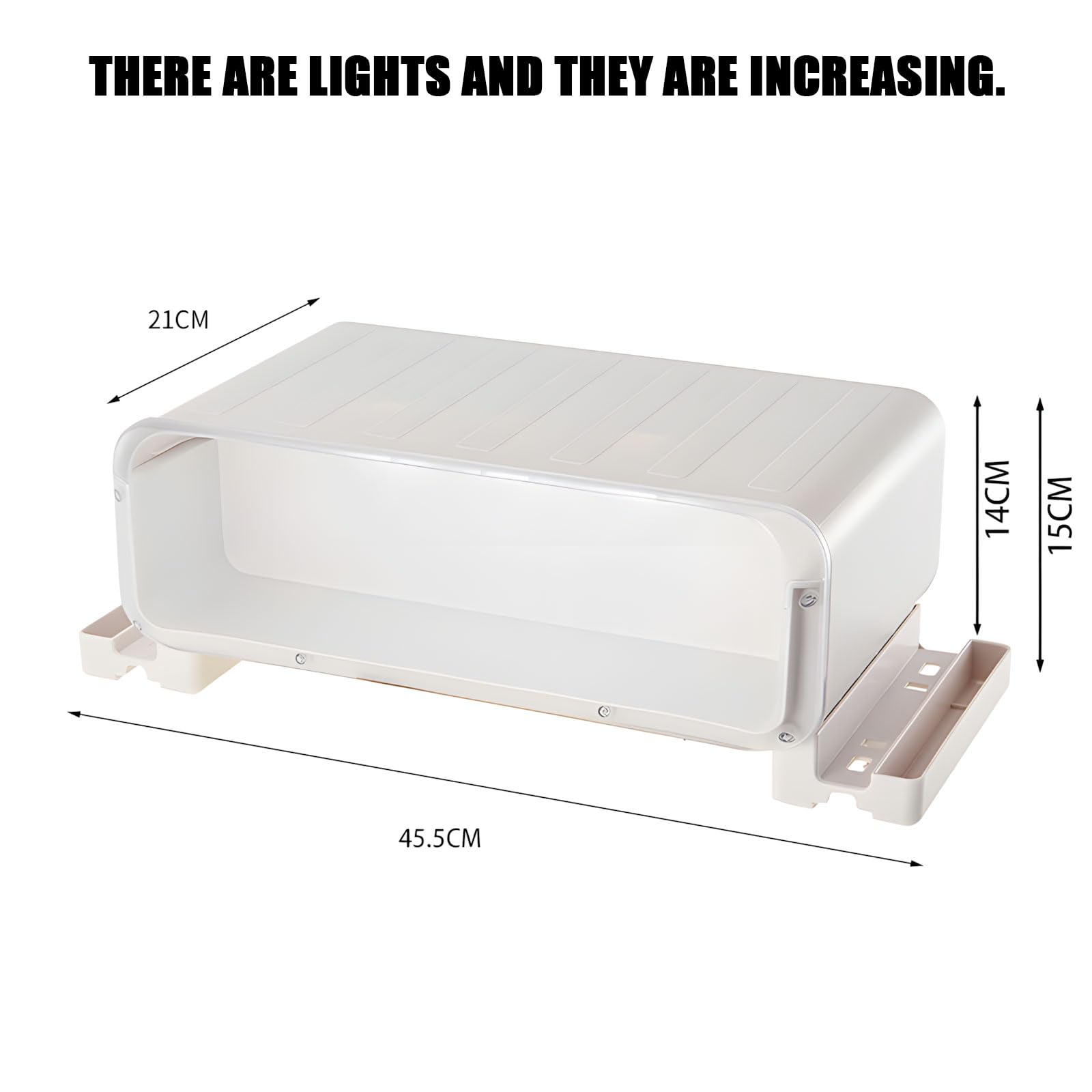 Supporto per monitor del computer con luci alimentate tramite USB e sezioni multiple per organizzare accessori da scrivania e miniature Ascensore monitor alimentato tramite USB