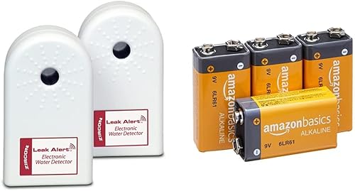 Zircon Detector de fugas de agua y sensor de inundación, sensor de fugas de agua con alarmas de fugas duales de audio de 90 dB batería (paquete de