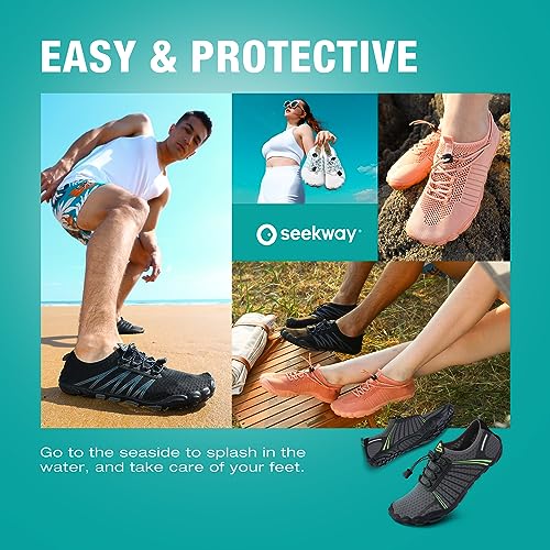 Image of SEEKWAY Mens Womens Water Shoes Quick-Dry Aqua Sock Barefoot Athletic Sports Shoes for Outdoor Beach Swim surf Walking Diving Boating Hiking Pool