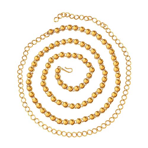 Image of I Jewels 18K Gold Plated Traditional Ethnic Round Kundan Studded Adjustable Kamarband /Belly Chain /Kandora /Wait Belt For Women (B020)