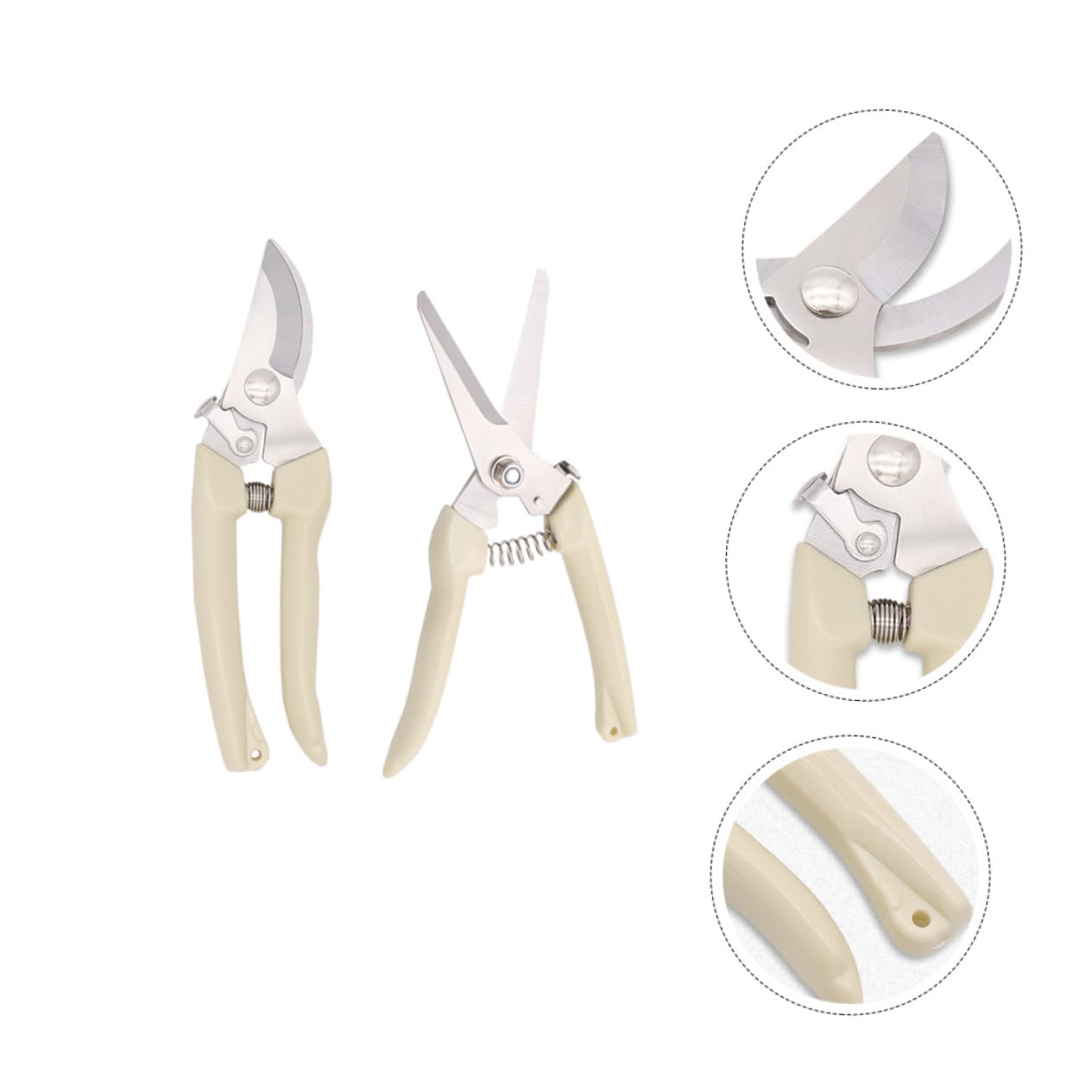 BESTonZON 2 Sätze Gartenschere Handschere Pflanzenschneider Schere Cutter Gartenschneider Werkzeug Clipper Baumschneider Cutter Pflanzenschneider Baumschere Beige Kunststoff 2 Stück * 2