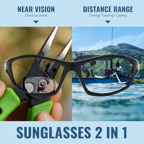Image of Myiaur Bifocal Reading Sunglasses for Men Women, Wrap Around Sun Readers UV400 Protection for Sports Driving Fishing